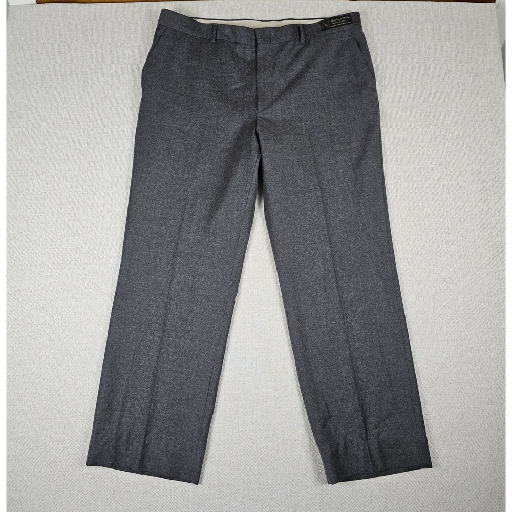 VTG Orvis Pants Mens 38×30 Gray Wool Cashmere Pleated Lanificio A Rodina Italy